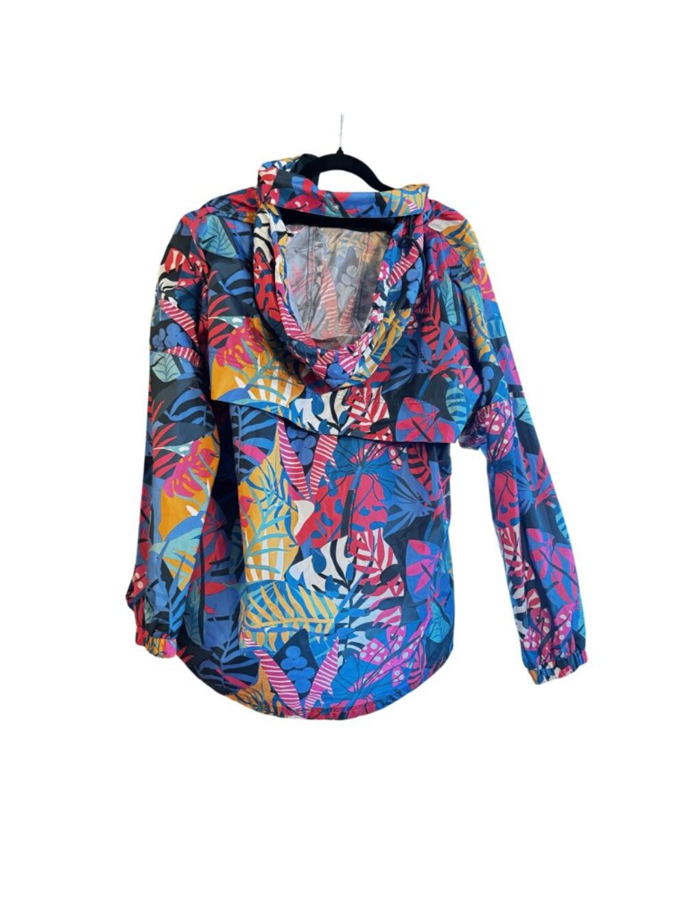 Lauren James Colorful Leaf Print Anorak Jacket Large Lightweight Rain Layer - Picture 8 of 8